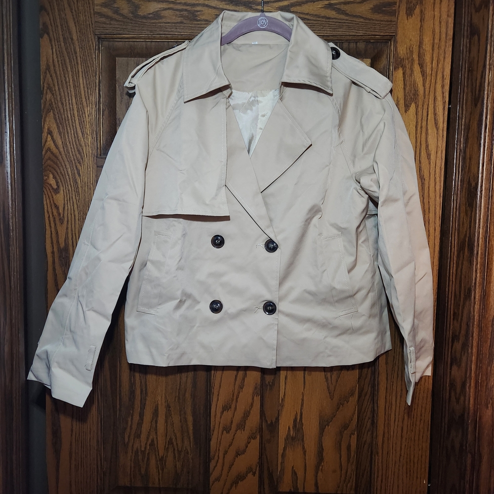 Classic Beige Double-Breasted Trench Coat